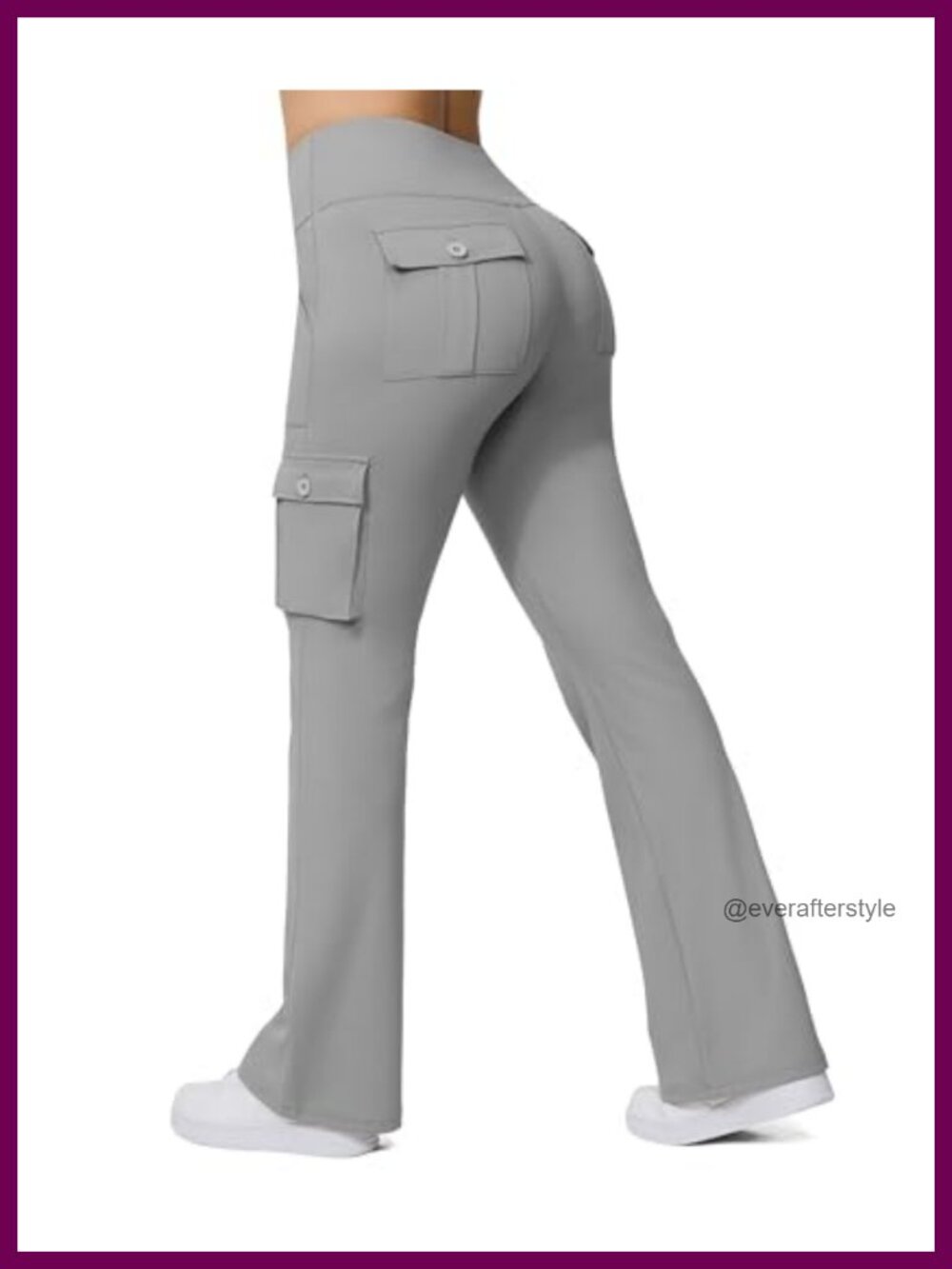 High Waisted Flare Yoga Leggings with 6 Pockets Cargo Pants